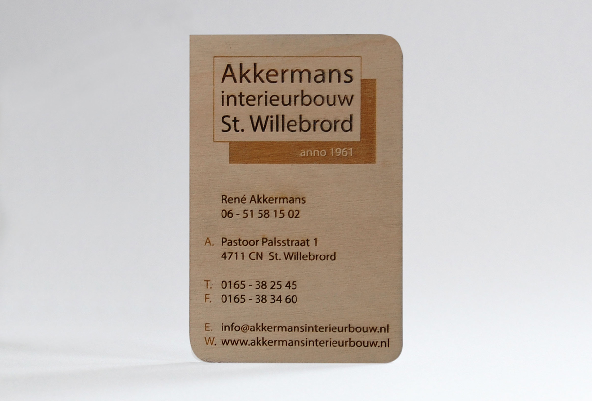 Gelaserde houten visitekaartjes - Afbeelding 2